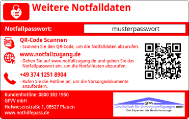 NotHilfePass Rückseite